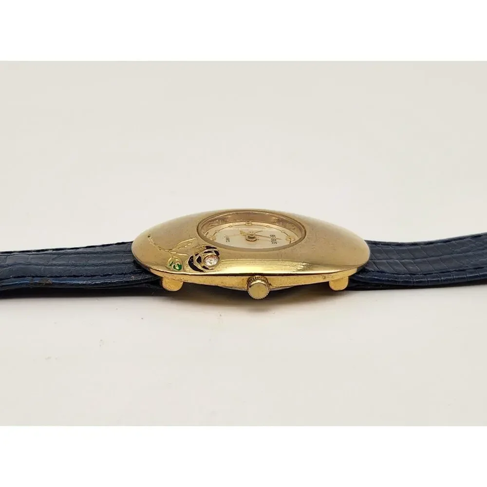 Rare Vintage Benrus Goldtone Rose Bezel Watch for Ladies Luxury Dress Watch